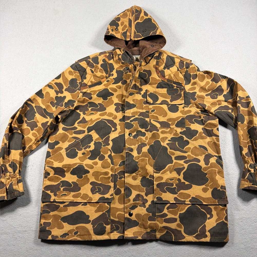 American Field Hunting Jacket Men Large Regular Duck Camo Brown Vintage Workwear - Picture 2 of 9